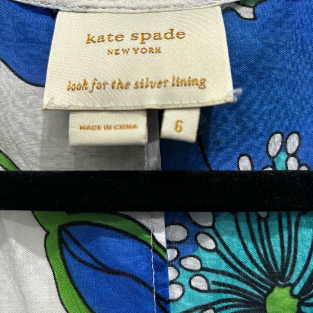 kate spade Blue and Green Floral Tiered Maxi Dress - Picture 4 of 4